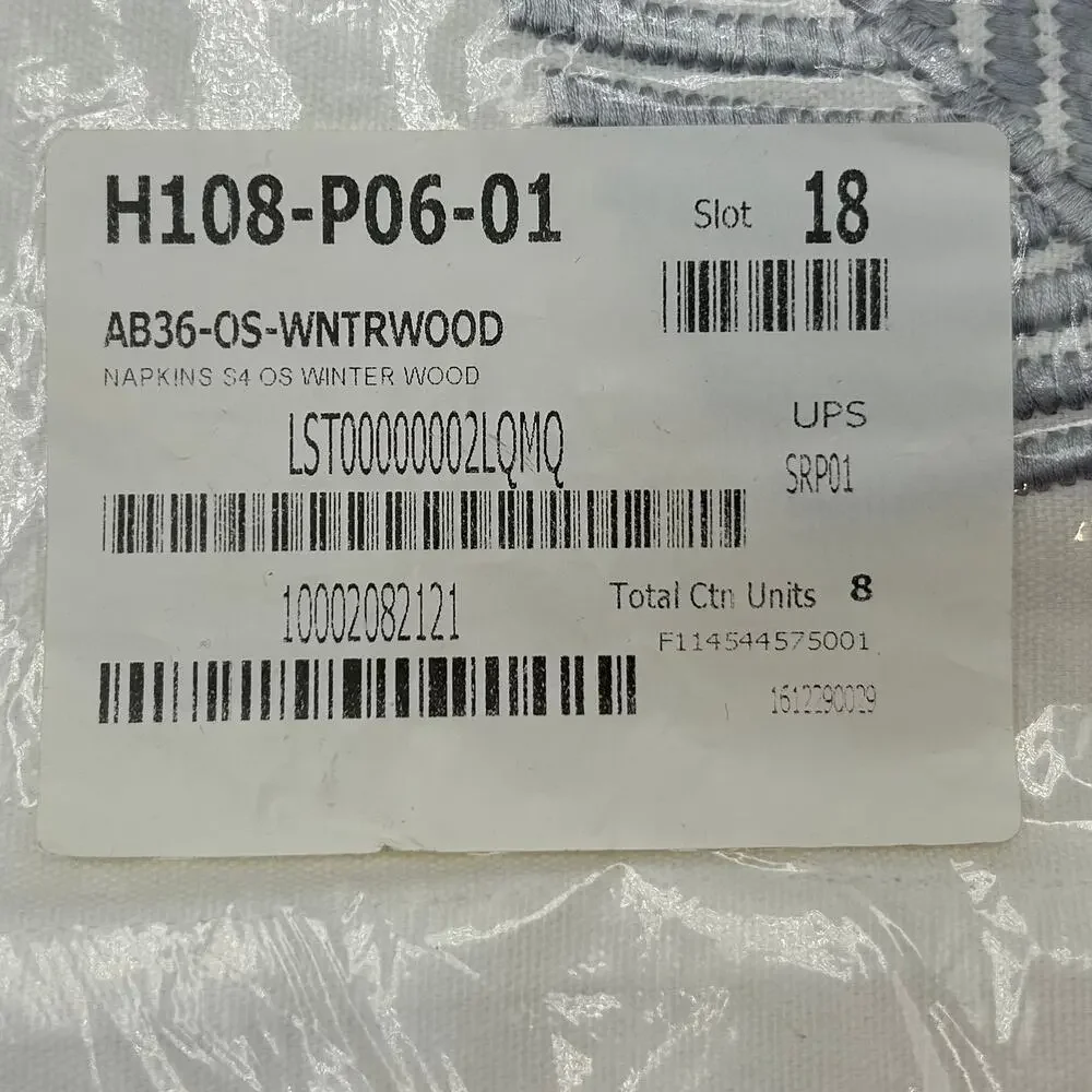 NEW 8 The Company Store Winter Wood Cloth Dinner Napkins 9"x9" 100% Cotton - Picture 3 of 5